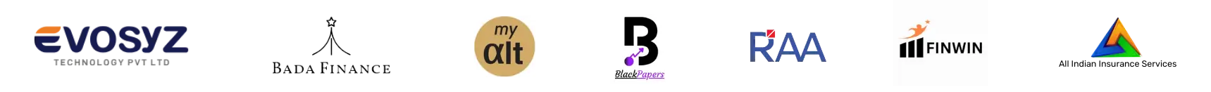 Trusted by major finance companies - Evosyz, Bada Finance, My alt, Black Pepper, FINWIN, All Indian insurance Services