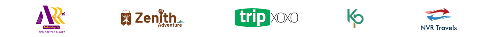 Trusted by travel companies - ARR Holidays, Zenith adventure, Trip xoxo, KP, NVR travels