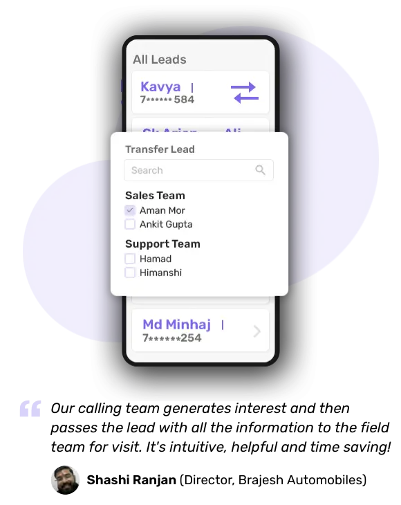 Assign leads automatically to your sales reps with telecrm's lead distribution feature