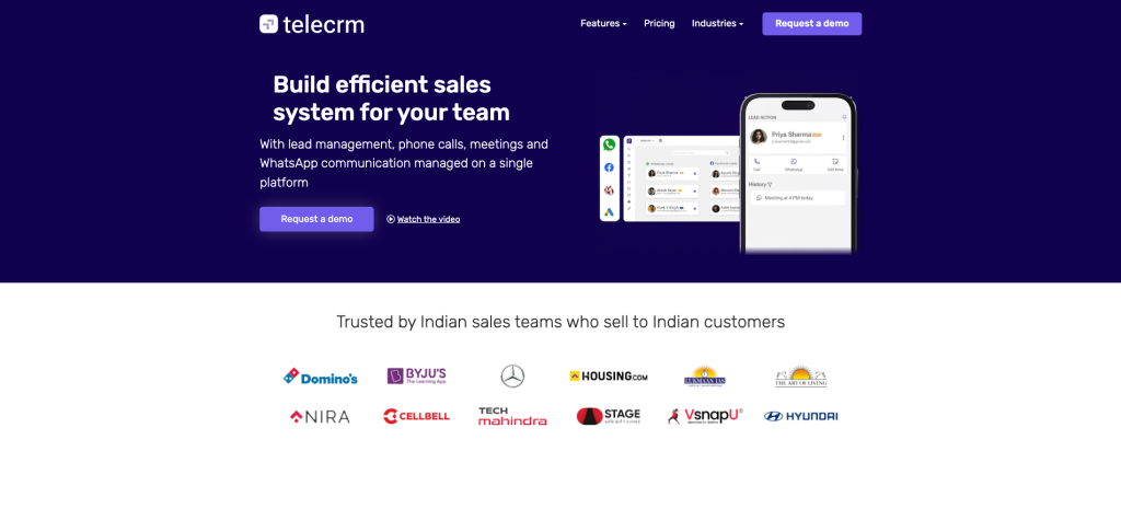 Telecrm homepage