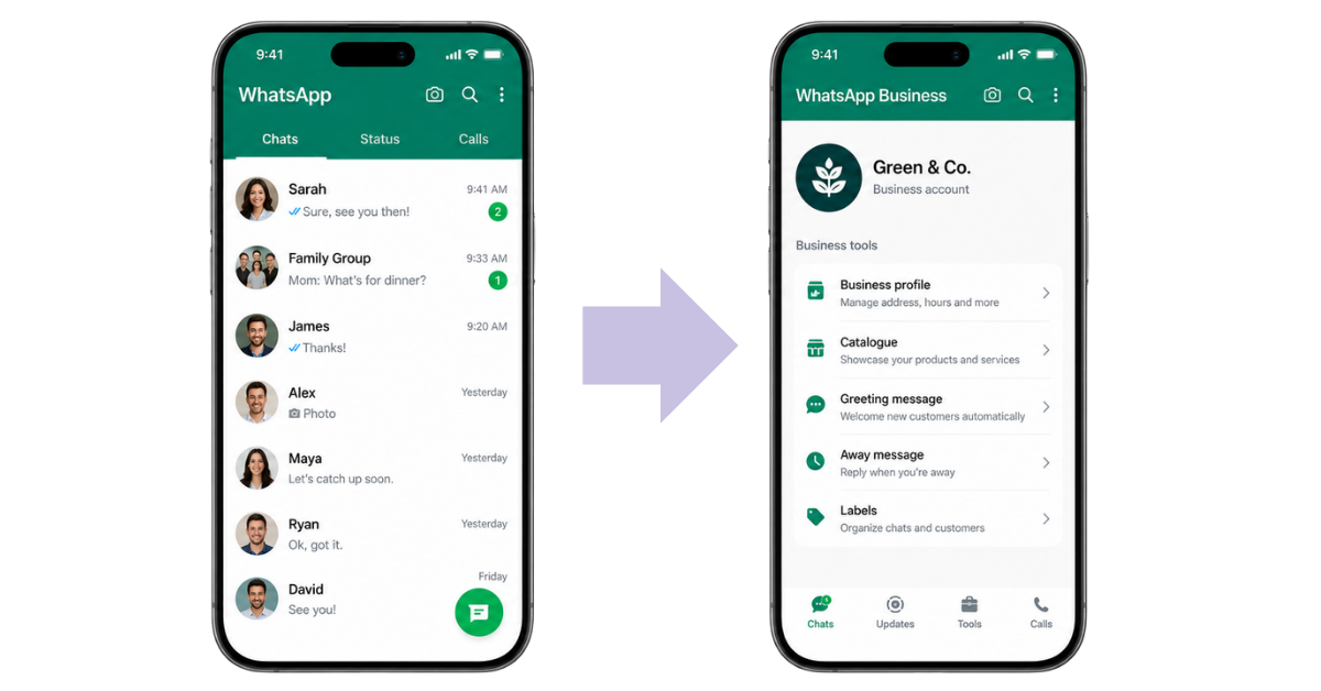 How to change WhatsApp to WhatsApp Business Account