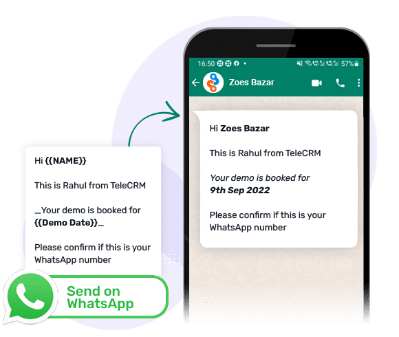 One click WhatsApp messaging