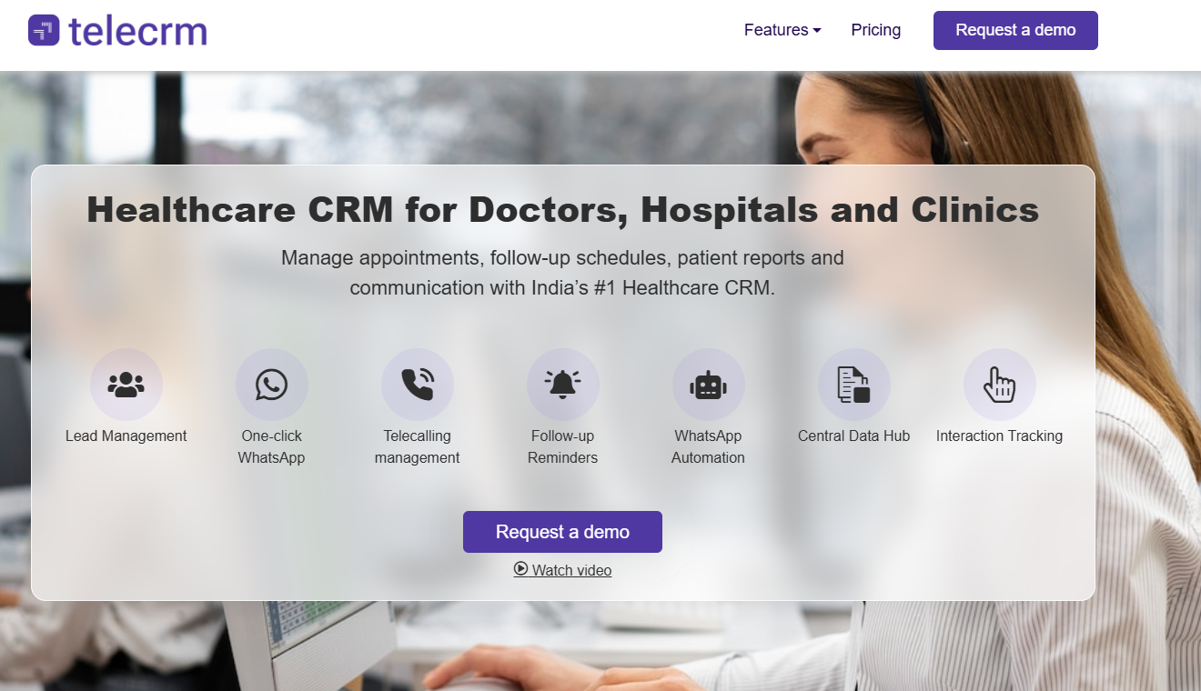 Telecrm healthcare CRM example