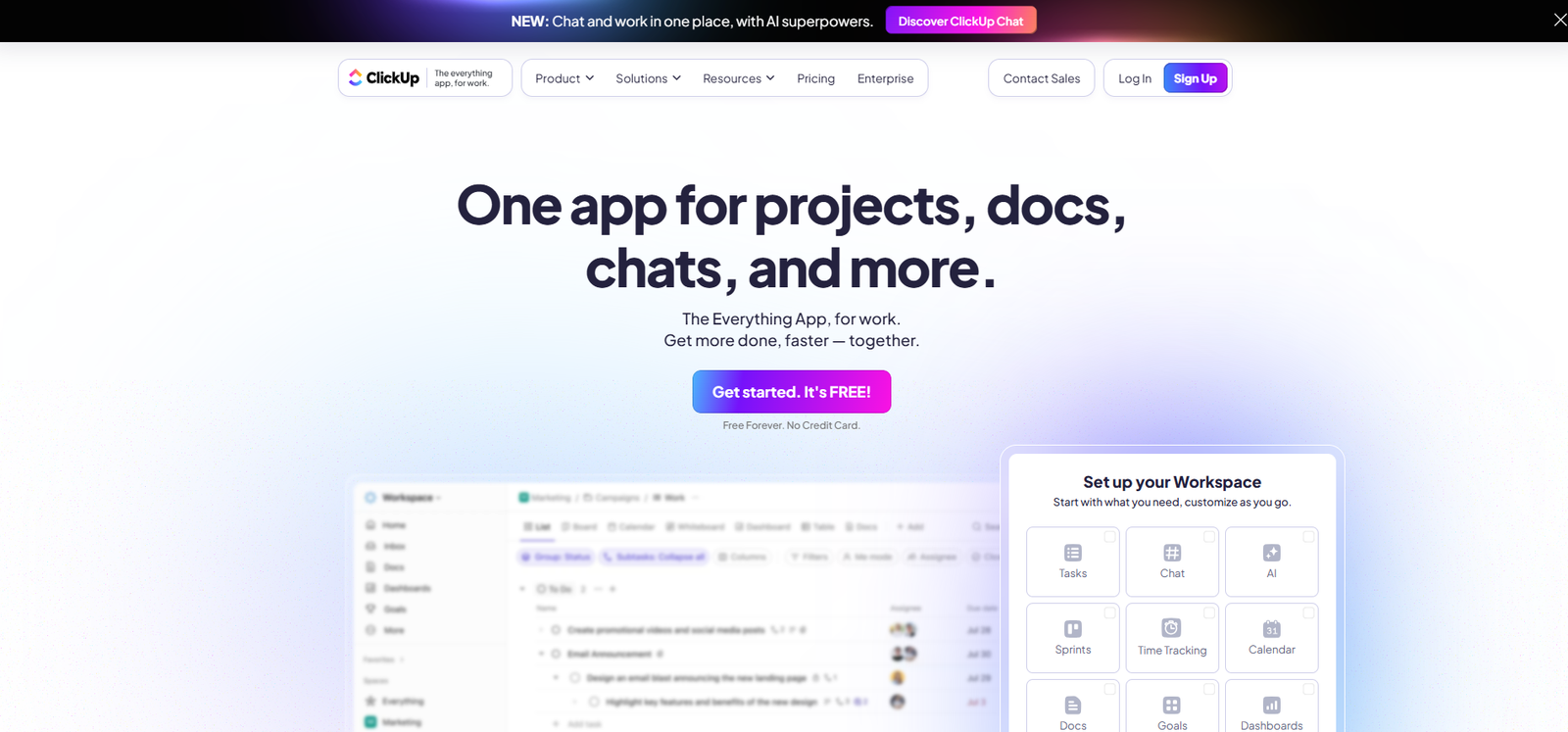 ClickUp is a versatile project management platform 