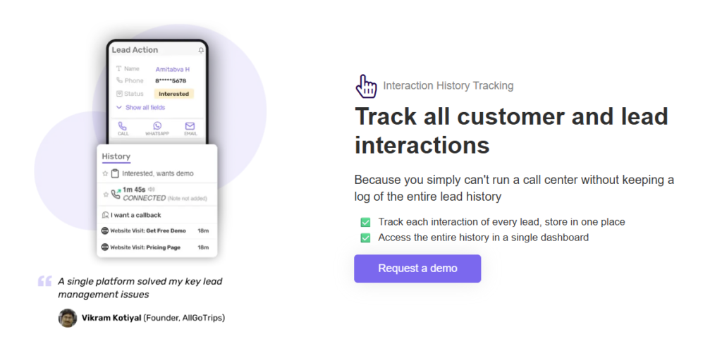 automatic call logging with notes - telecrm