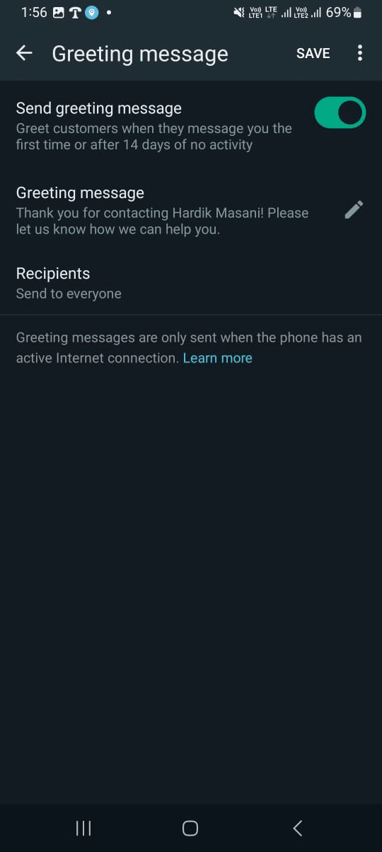 Turn on the toggle switch.