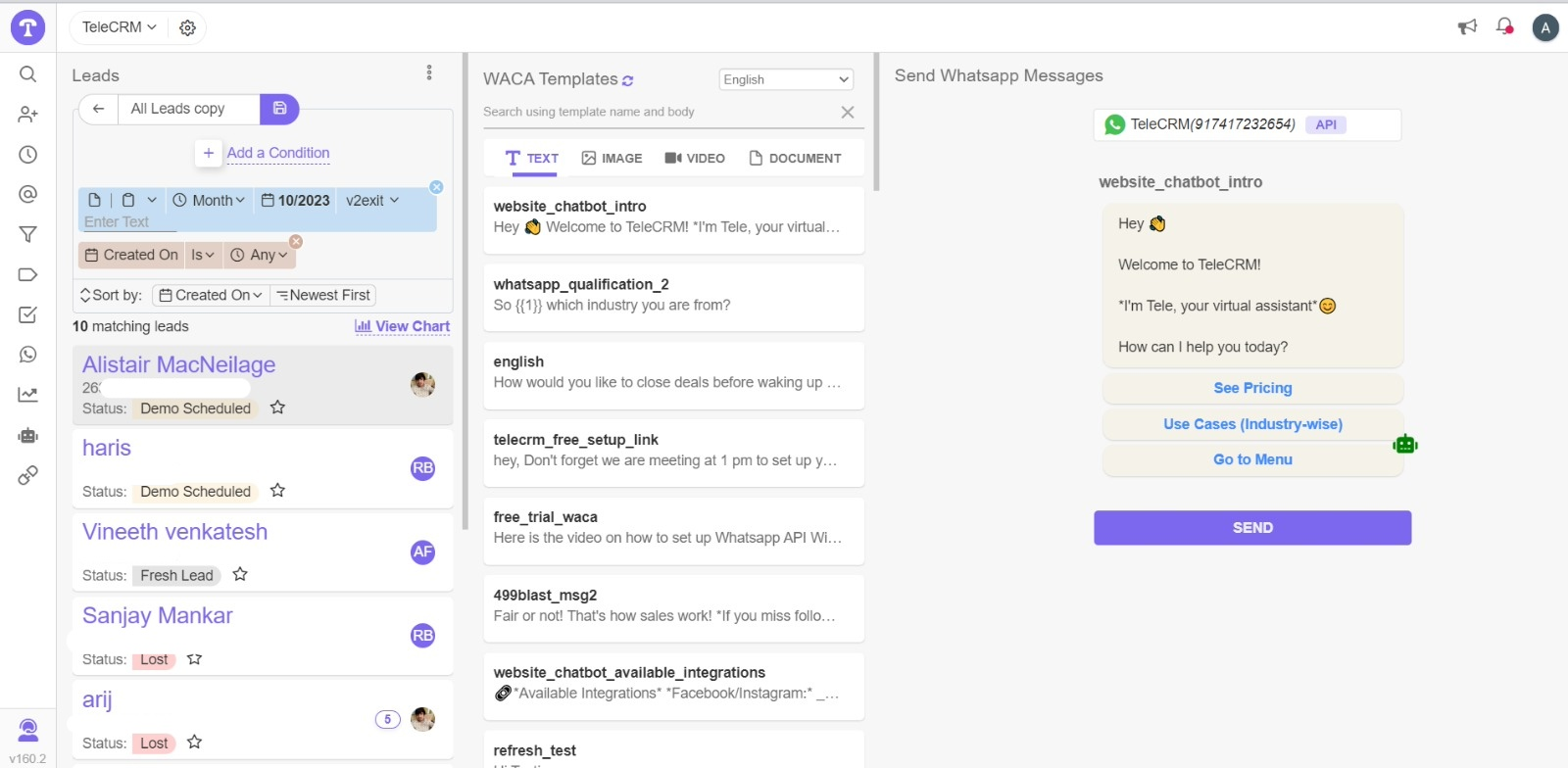 Send Bulk Messages on WhatsApp with Telecrm