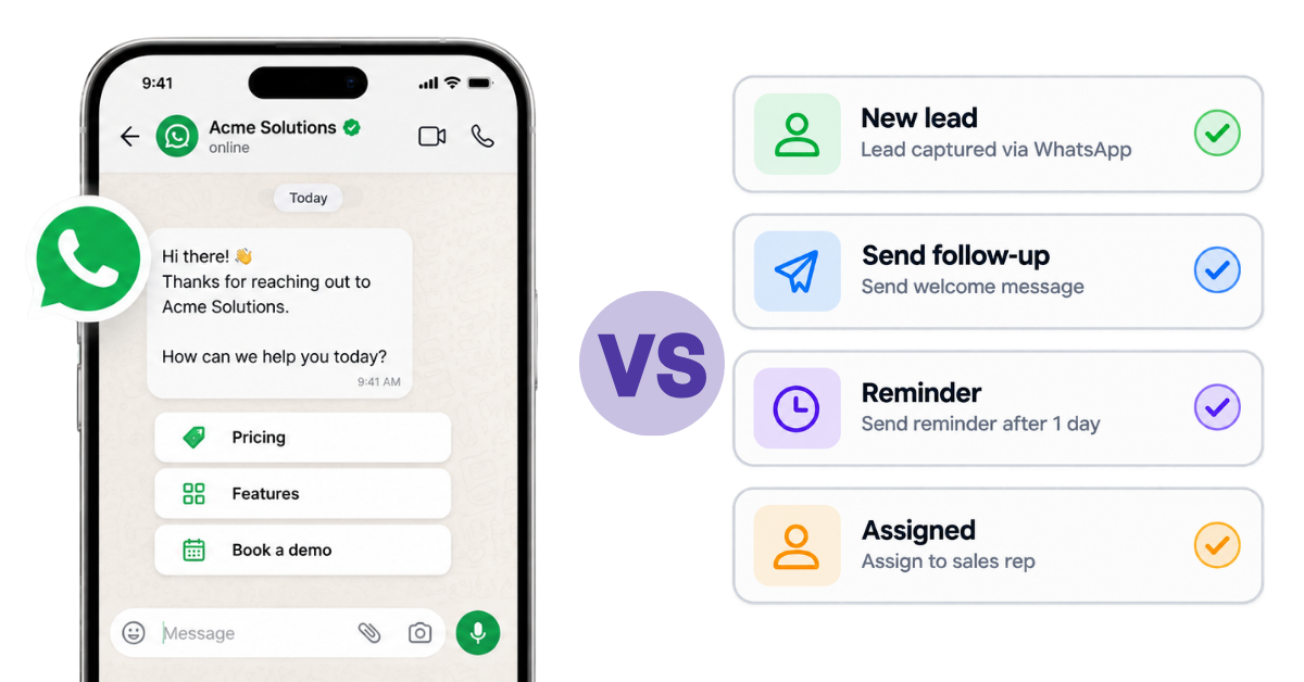 WhatsApp chatbot vs automation
