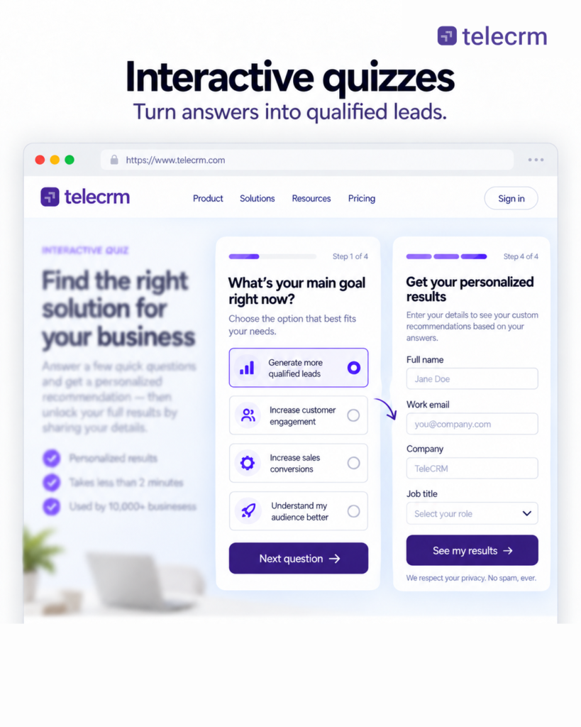 interactive quizzes for capturing leads