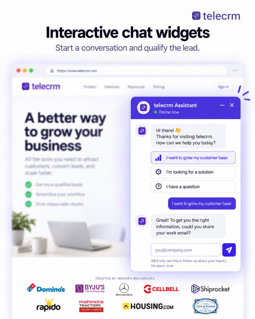 interactive chat widgets for capturing leads